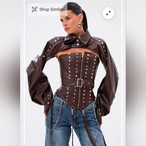 NWOT/ AKIRA PERK UP EMBELLISHED CORSET & Cover Top Large